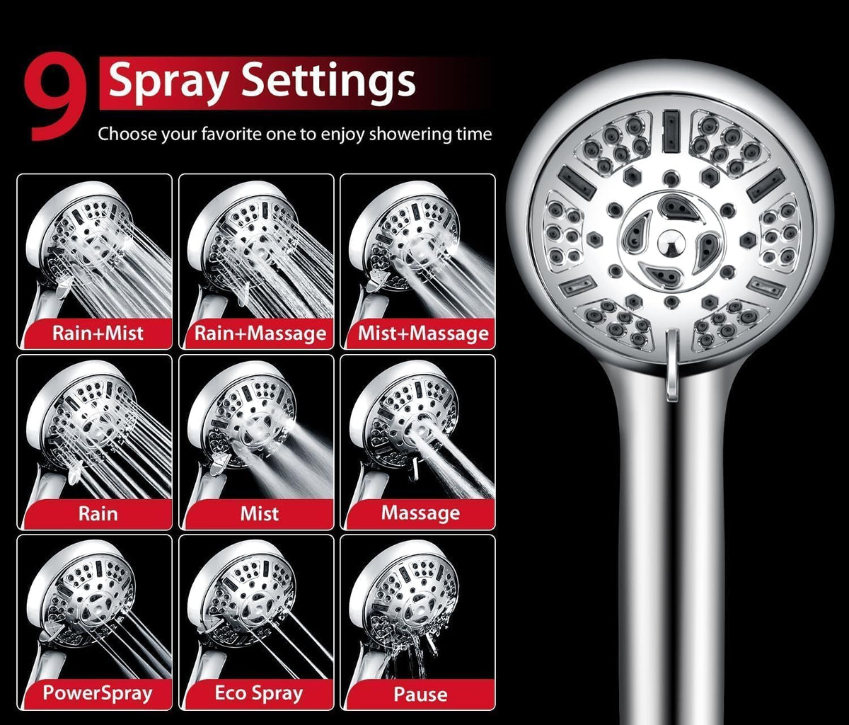 GRICH Shower Head with Handheld Spray - Dual High Pressure Showerhead