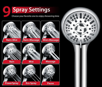 GRICH Shower Head with Handheld Spray - Dual High Pressure Showerhead