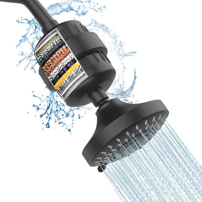 FEELSO Shower Head with Shower Filter, Filtered Shower Head for Hard Water
