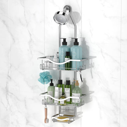 REINHARDT Adjustable Shower Caddy Hanging for Handheld Showerheads, Black