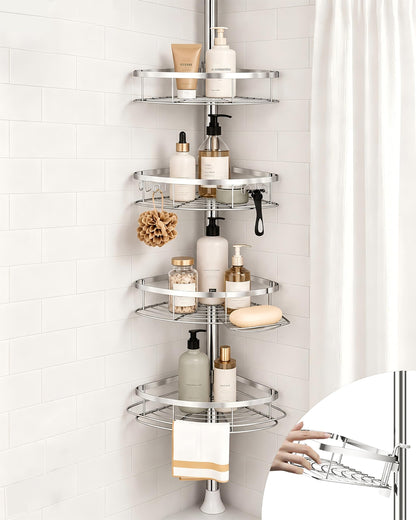 SEIRIONE Rustproof Corner Shower Caddy Tension Pole for Bathroom Organizers