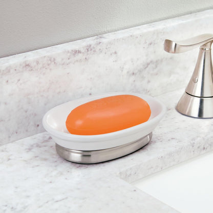 iDesign Soap Dish for Bar Soap, White