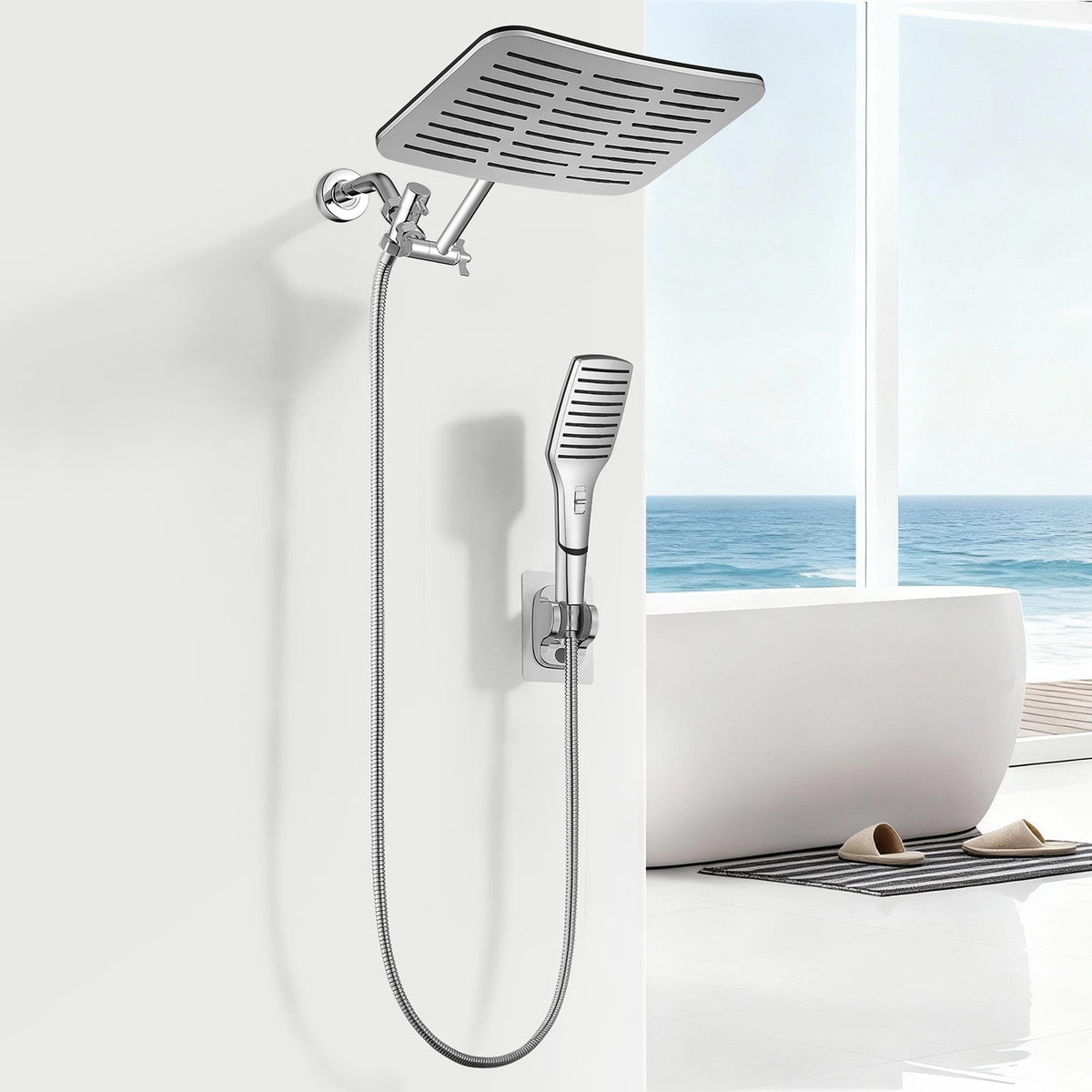Jafeton 10 Inch High Pressure Rain Shower Head with Handheld Combo