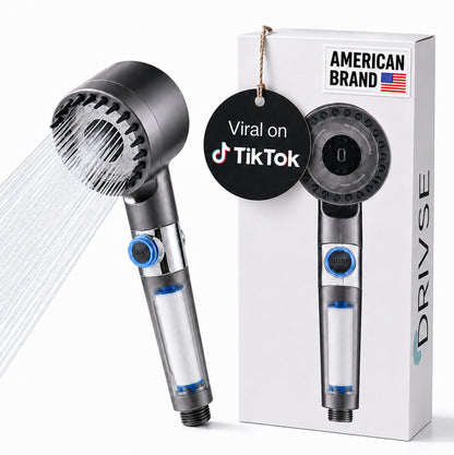 Drivse Filtered Shower Head for Hard Water | Ion Drops | 3 Spray Modes