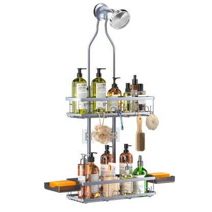 Skyapex Shower Caddy Hanging Over Shower Head, Adjustable, Black