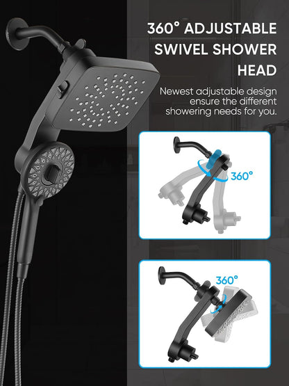 Cobbe® Dual Shower Head with Magnetic Handheld, Matte Black