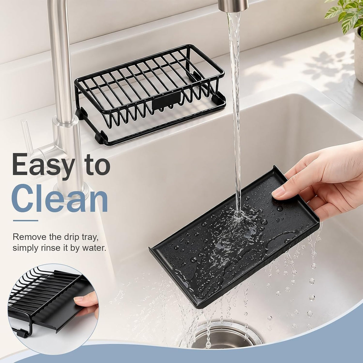 Self Draining Soap Dish for Shower Bar Soap Holder Soap Saver, Black