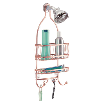 iDesign York Metal Wire Hanging Shower Caddy, Satin Silver