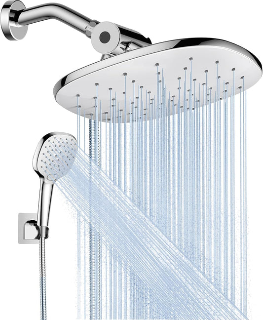 10" Rain Shower Head with Handheld Spray, Dual High Pressure Showerhead