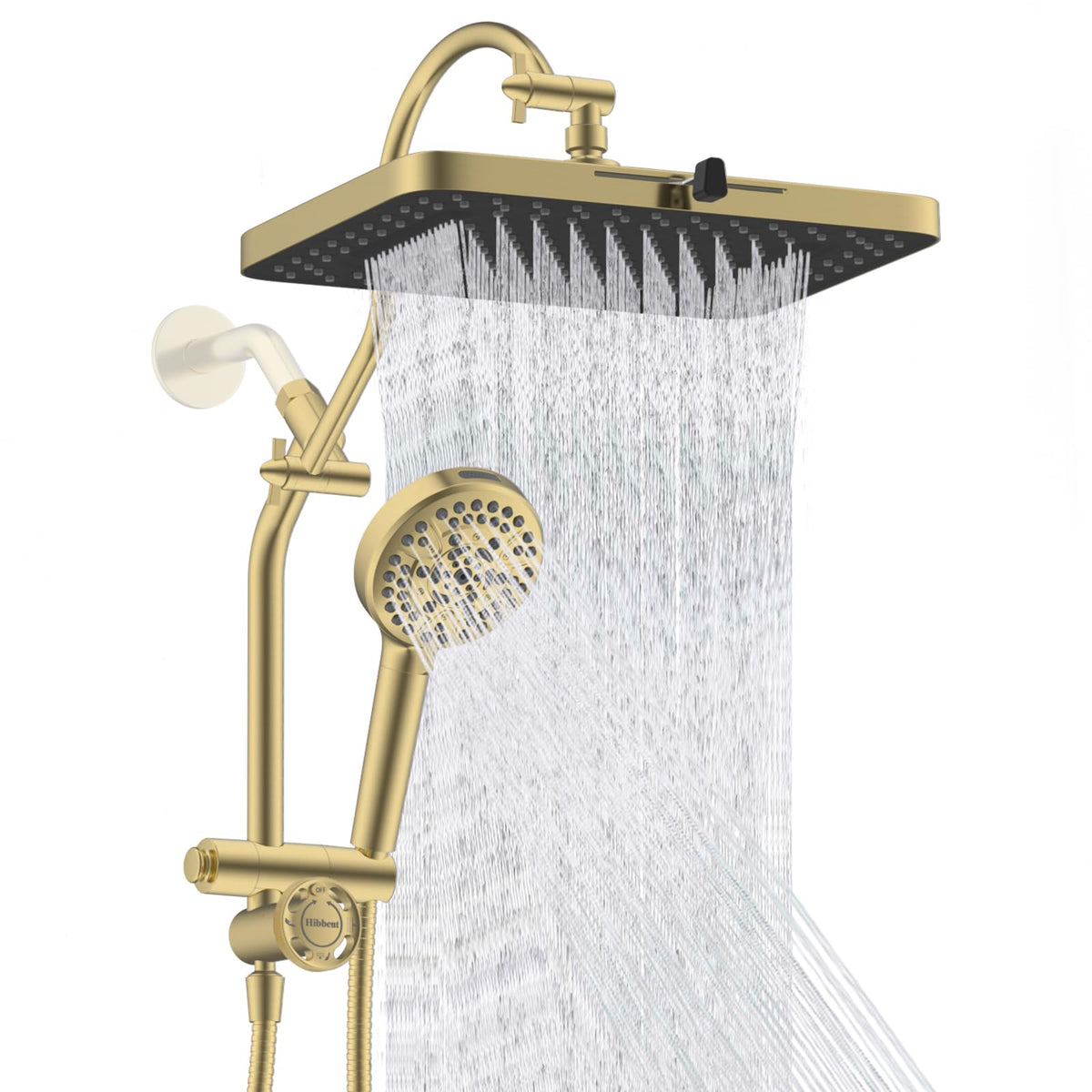 Hibbent cUPC Certified High Pressue 13'' Rainfall Shower Head with 5-Spray