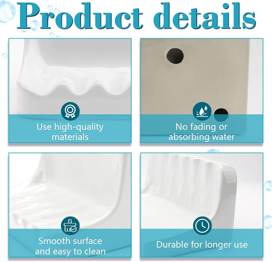 White Ceramic Soap Dish Suitable for Bathroom Shower Walls