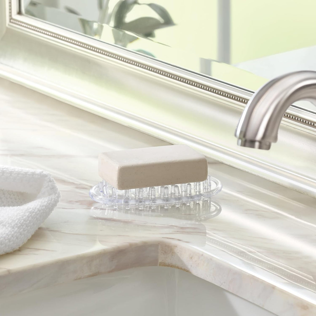 iDesign Plastic Soap Dish, Set of 3, Clear