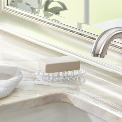 iDesign Plastic Soap Dish, Set of 3, Clear