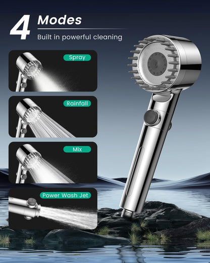 Filtered Shower Head with Handheld 4PCS Filters ShowerHead