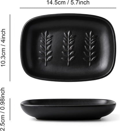 Ceramic Soap Dish for Bathroom, Decorative Bar Soap Holder