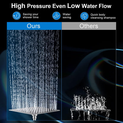 Shower Head Combo,10" High Pressure with 11" Extension Arm 5 Spray Handheld