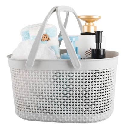 rejomiik Portable Plastic Shower Caddy Basket with Handles, Blue