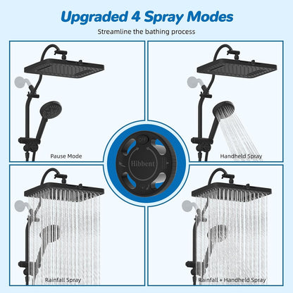 Hibbent cUPC Certified High Pressue 13'' Rainfall Shower Head with 5-Spray