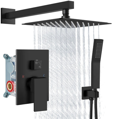 Aolemi Shower Faucet Set with Handheld Matte Black 8 Inch Head