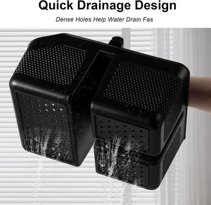 Plastic Shower Caddy Portable Shower Basket with Bamboo Handle, Black