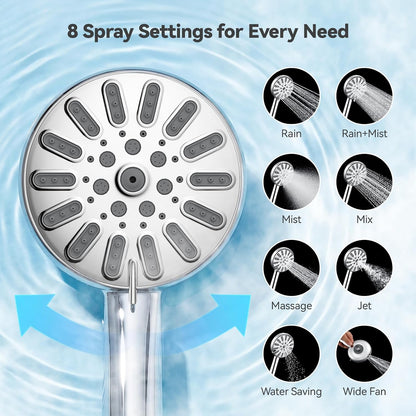 INAVAMZ High Pressure Magnetic Shower Head with Handheld Combo Chrome