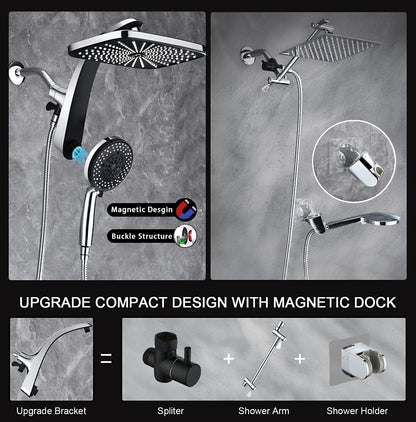 Rain Shower Head with Handheld Showerhead, Chrome 1.8GPM 460311