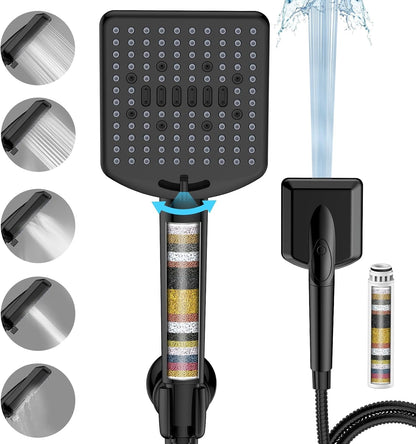 Homlord Filtered Shower Head with Handheld, High Pressure 6 Mode Showerhead