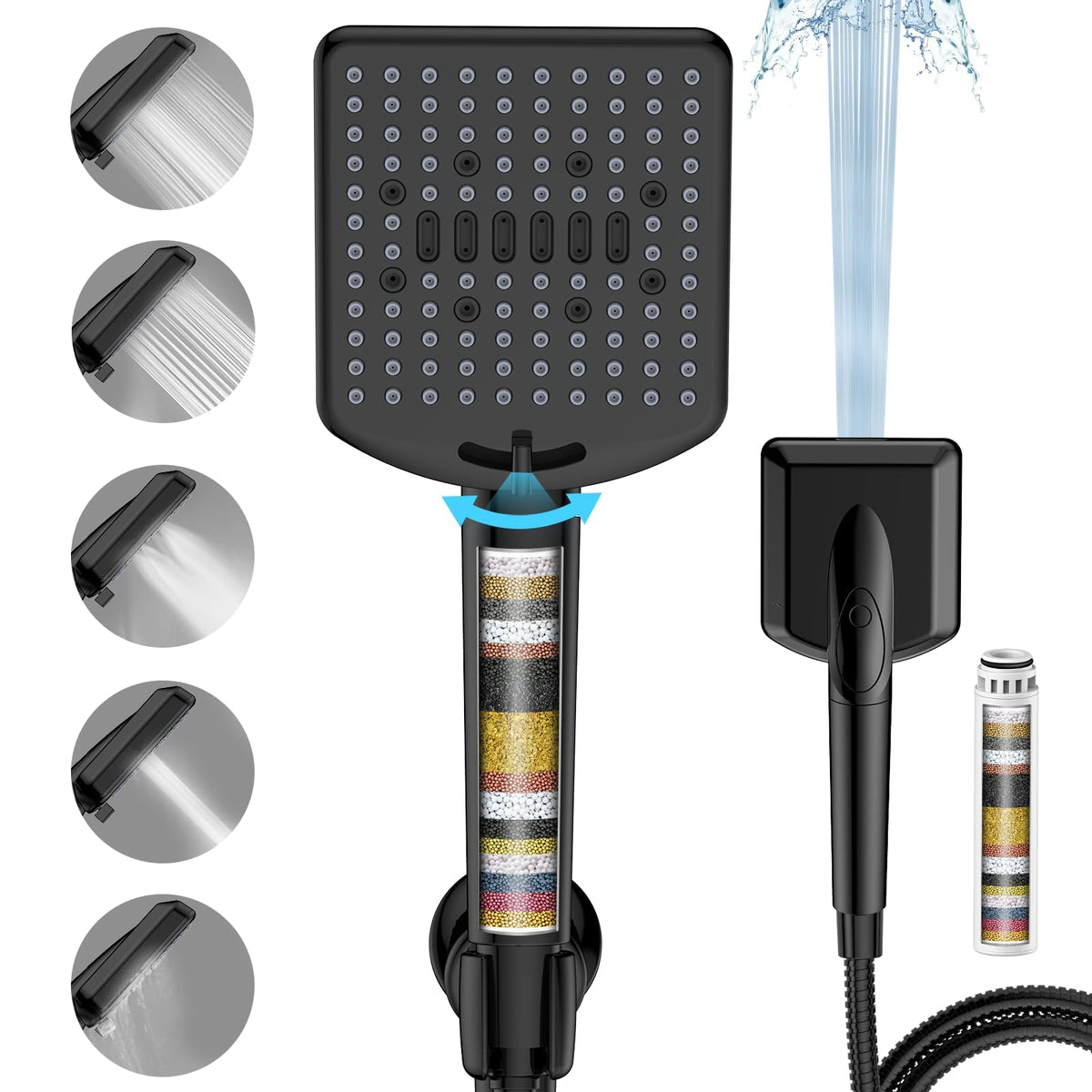 Homlord Filtered Shower Head with Handheld, High Pressure 6 Mode Showerhead
