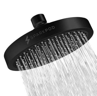 SparkPod Rain Shower Head, 6 Inch Round, Luxury Polished Chrome Finish