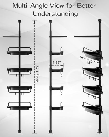 Corner Shower Caddy Tension Pole for Shampoo Holder, Stainless Steel Rod