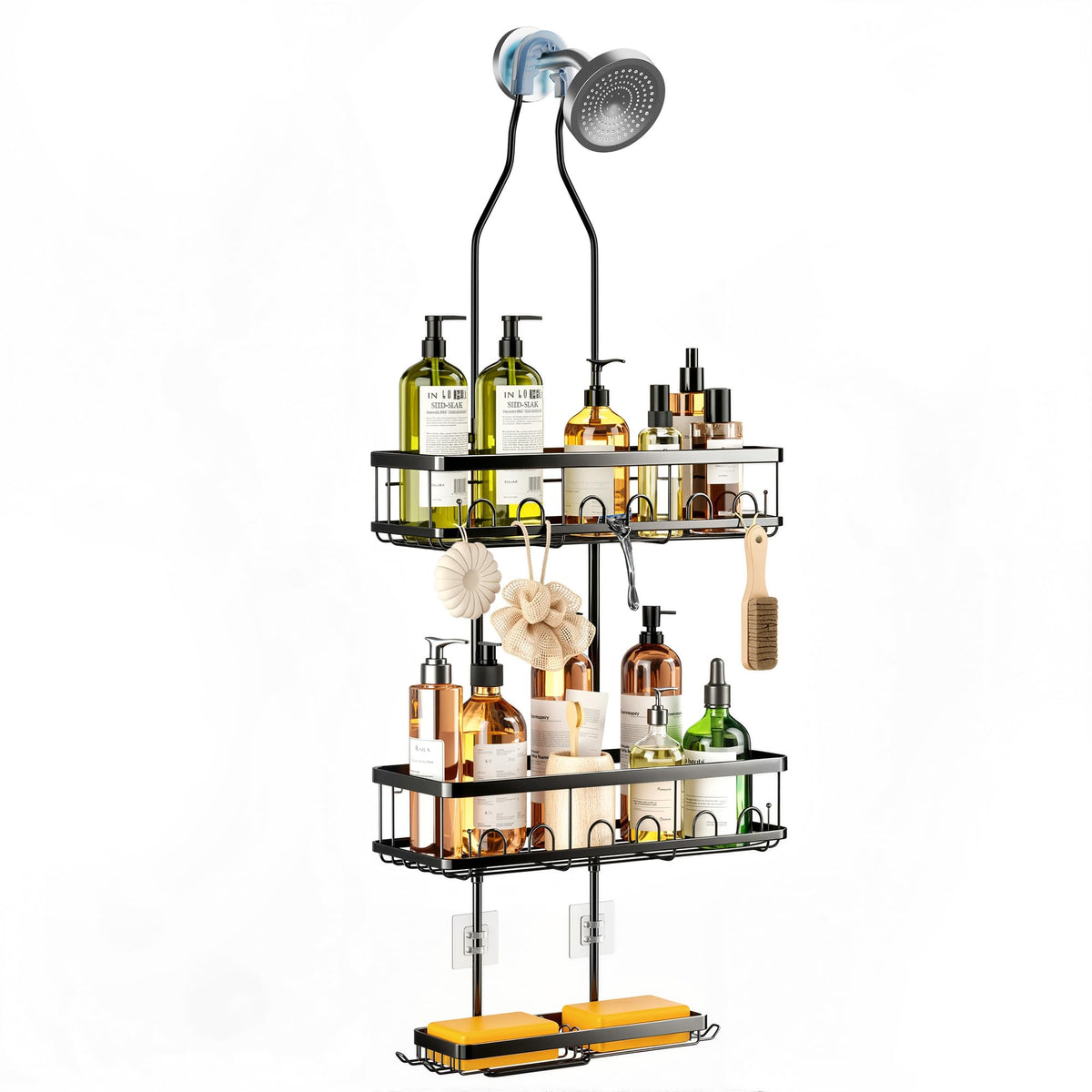 Skyapex Shower Caddy Hanging Over Shower Head, Adjustable, Black