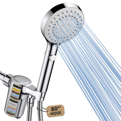 FASDUNT Shower Head with Handheld, High Pressure Showerhead with Long Hose