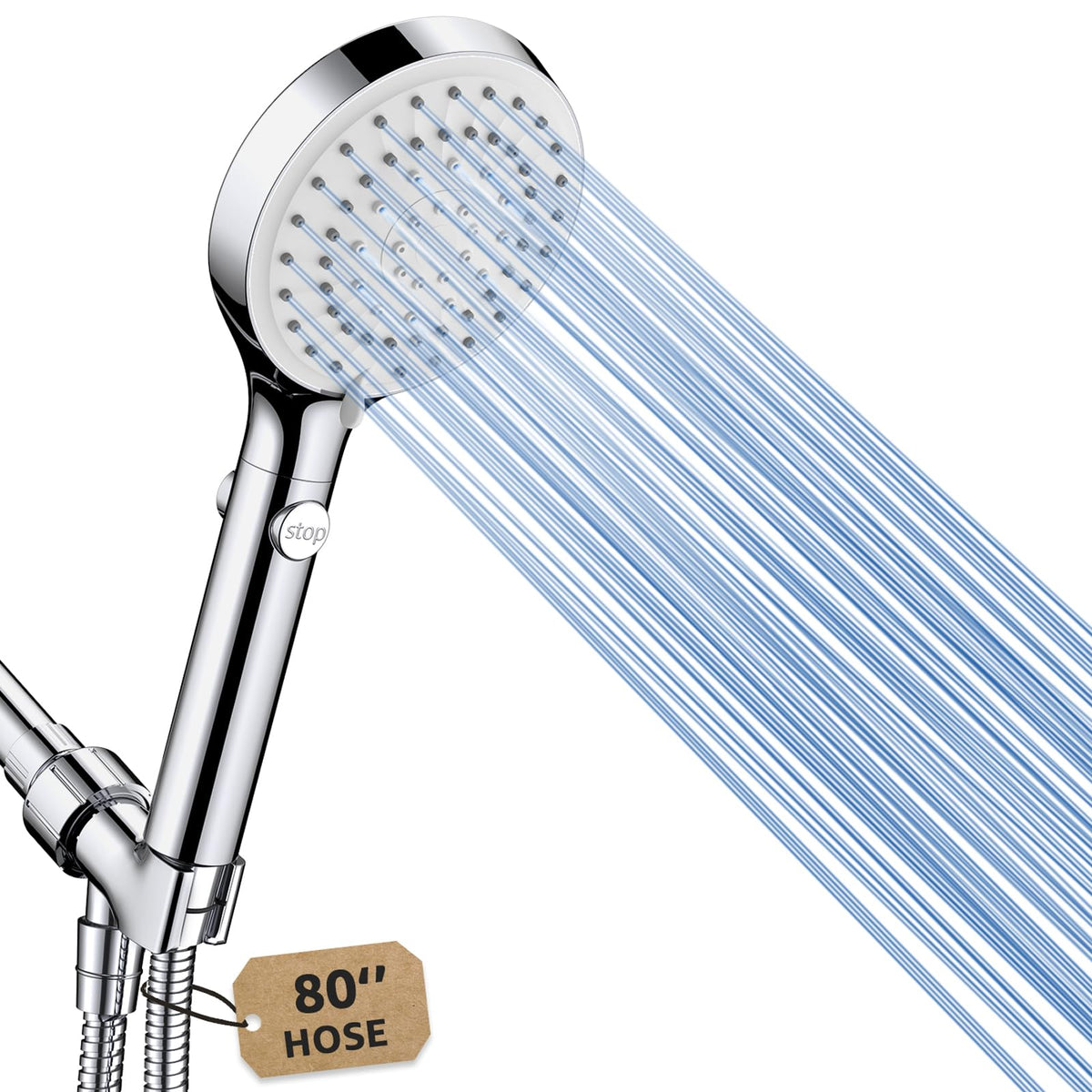 FASDUNT Shower Head with Handheld, High Pressure Showerhead with Long Hose