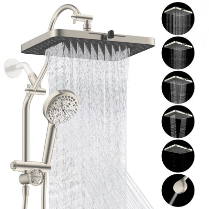 Hibbent cUPC Certified High Pressue 13'' Rainfall Shower Head with 5-Spray