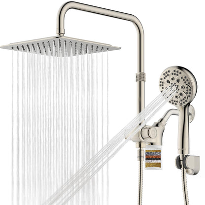 Ryamen Upgraded Filtered Shower Head with Handheld, 10 inch Rain Showerhead