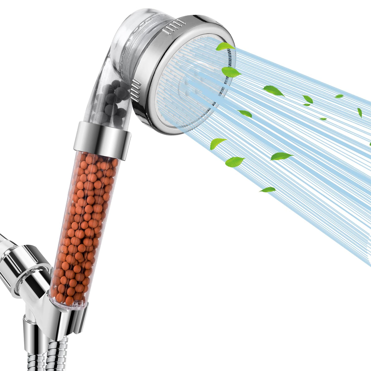 Filtered Shower Head with Handheld, High Pressure, for Hard Water