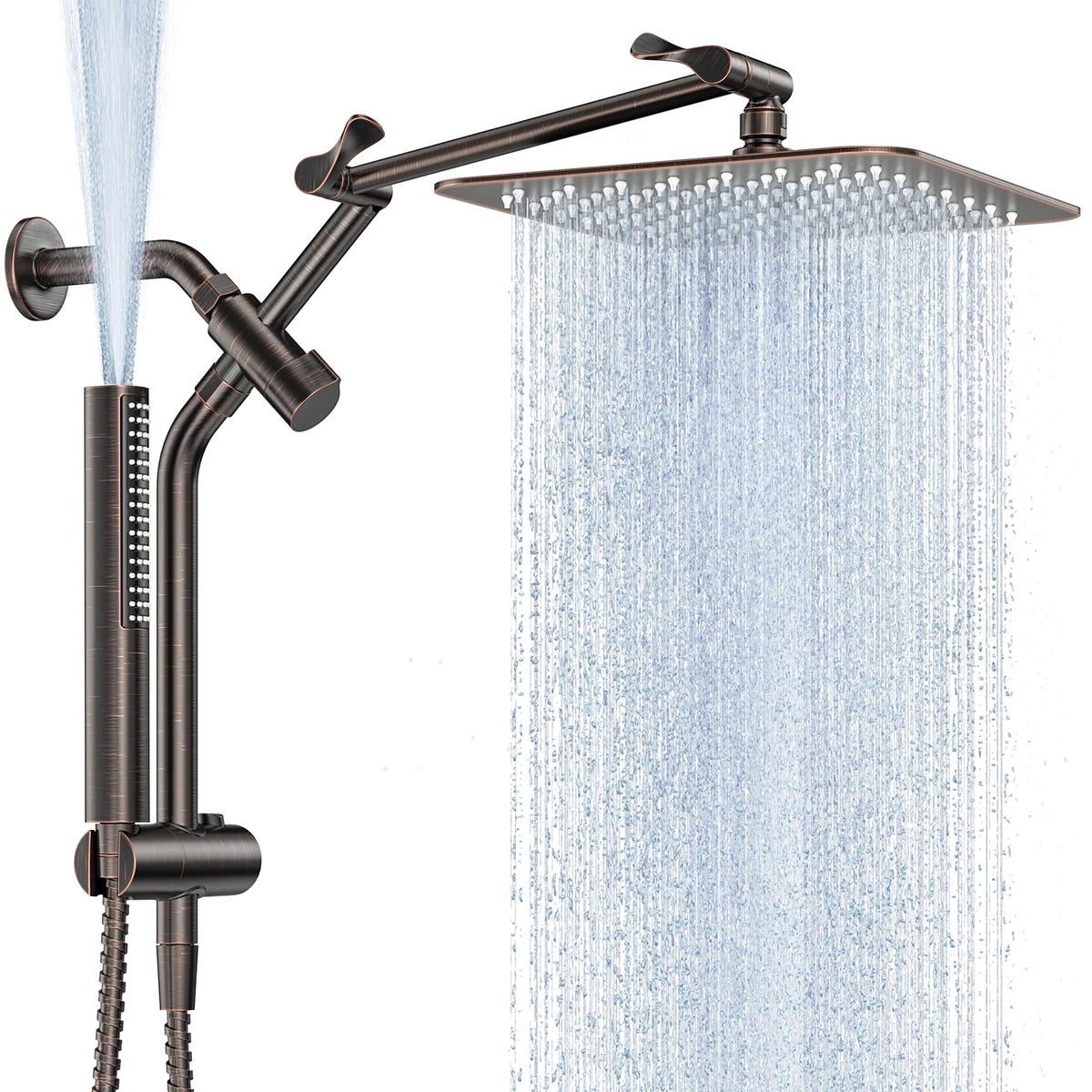 Veken All Metal 10"Luxurious Rain Shower Head with Handheld Spary,Power Jet