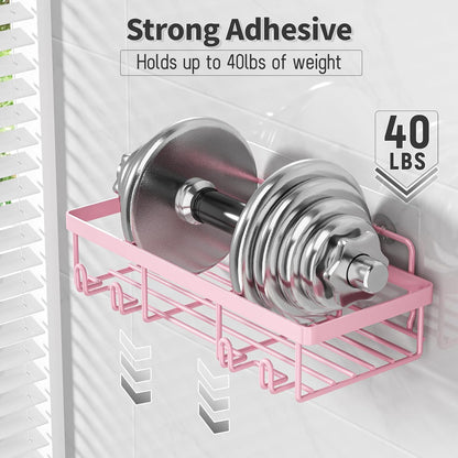 Liuoud 5 Pack Shower Caddy for Inside Shower, Pink Bathroom Decor Set
