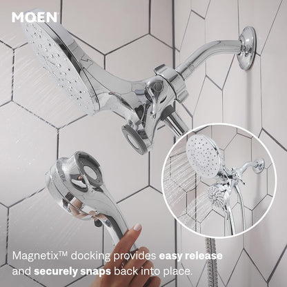 Moen 26009 Engage Magnetix Chrome 2-in-1 Rain Shower Head & Handshower