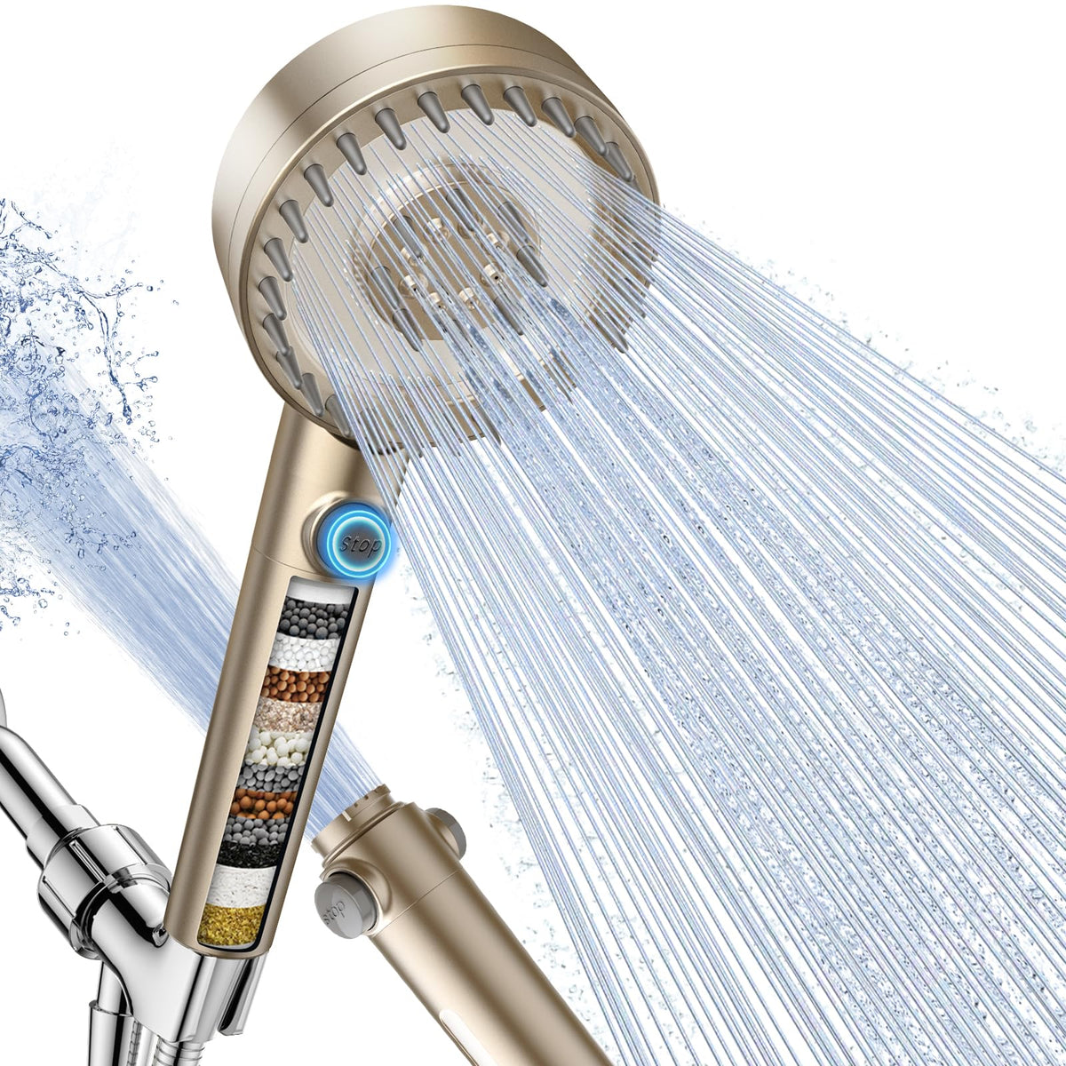 Filtered Shower Head with Handheld, High Pressure Showerhead with Filters