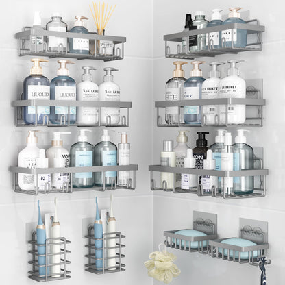 Liuoud 5 Pack Shower Caddy for Inside Shower, Pink Bathroom Decor Set