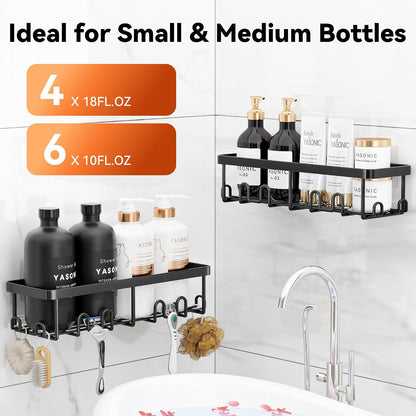 YASONIC Shower Caddy Adhesive, Rustproof Shower Organizer, Wall Shower Rack