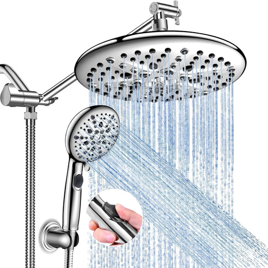 FEELSO 10" Shower Head Combo with Handheld, High Pressure Dual Shower Head