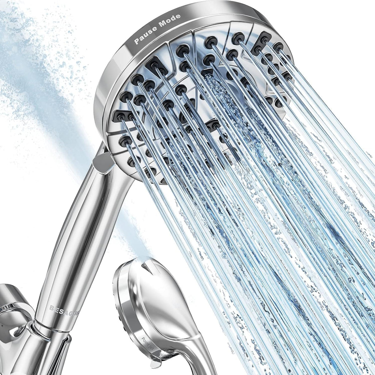 BESAQUO 9 Functions High Pressure Handheld Shower Head with Power Wash