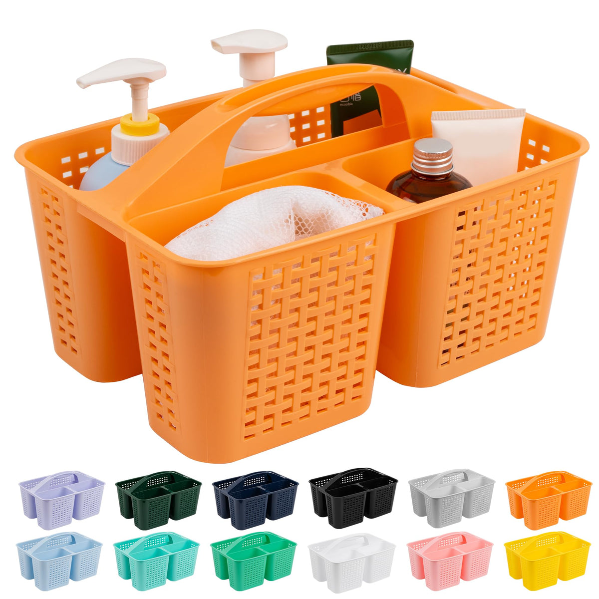 Tiawudi Portable Shower Caddy, Caddy Organizer with Handle, Plastic Shower Basket Hold Soap, Shampoo, Hair Supplies and Beauty Products, Cleaning Supplies Organizer for Home, Dorm, Shelf and Cabinet
