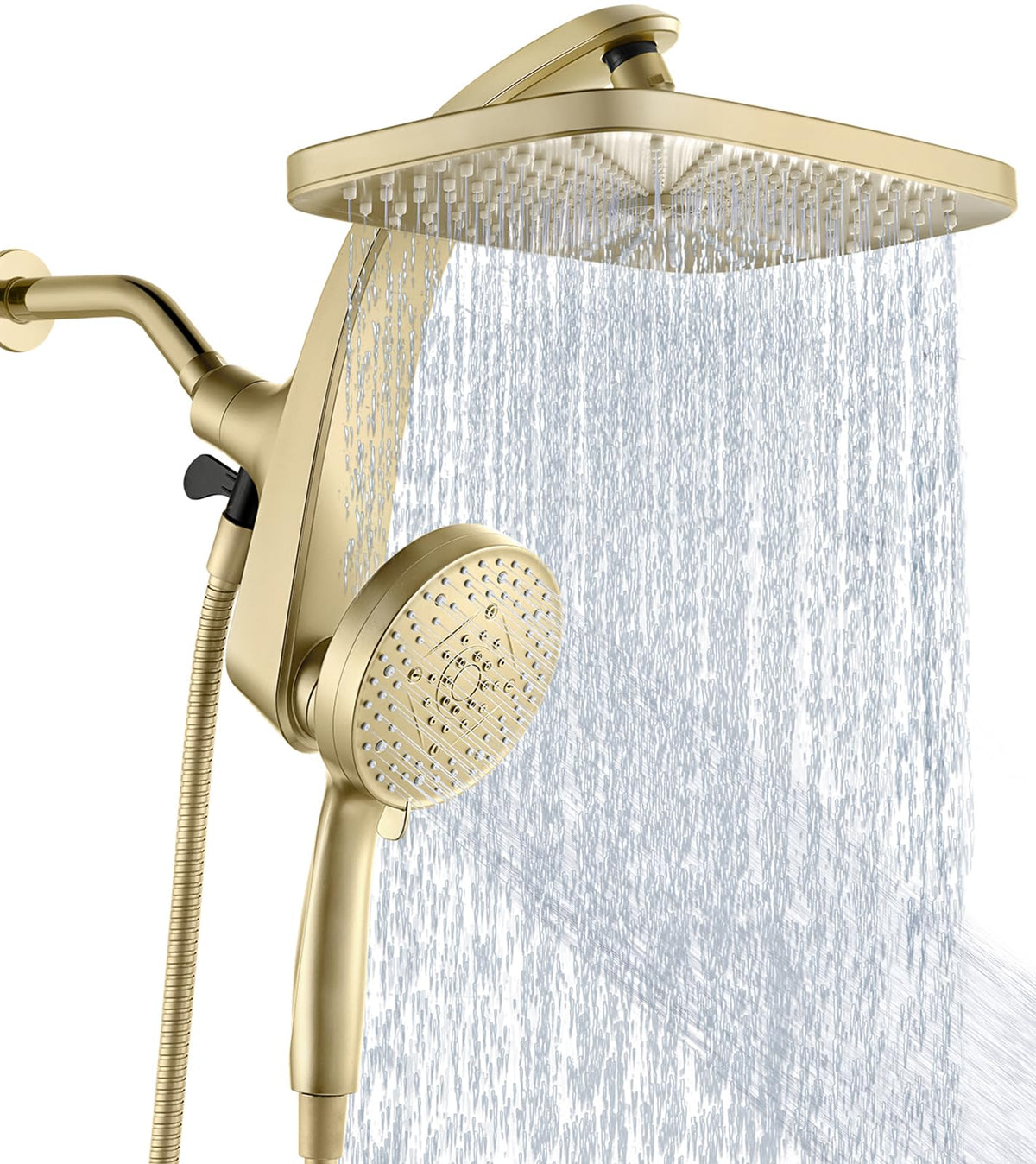 Rain Shower Head with Handheld Showerhead, Black 1.8GPM 460311