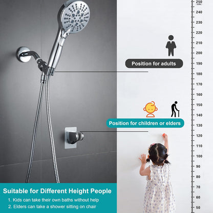 GwernKB Handheld Shower Head with ON OFF Switch & 79in Stainless Steel Hose
