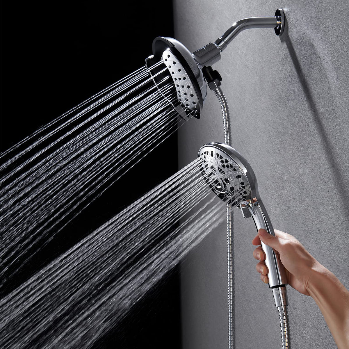 INAVAMZ 2 in 1 Shower Head with Handheld Combo High Pressure Black 2.5 GPM