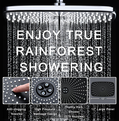 Rain Shower Head with Handheld Showerhead, Chrome 1.8GPM 460311