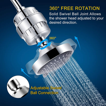 FEELSO Shower Head with Shower Filter, Filtered Shower Head for Hard Water